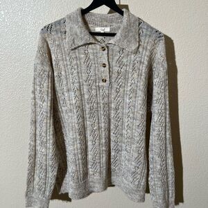 Easel Textured Knit Sweater in Beige